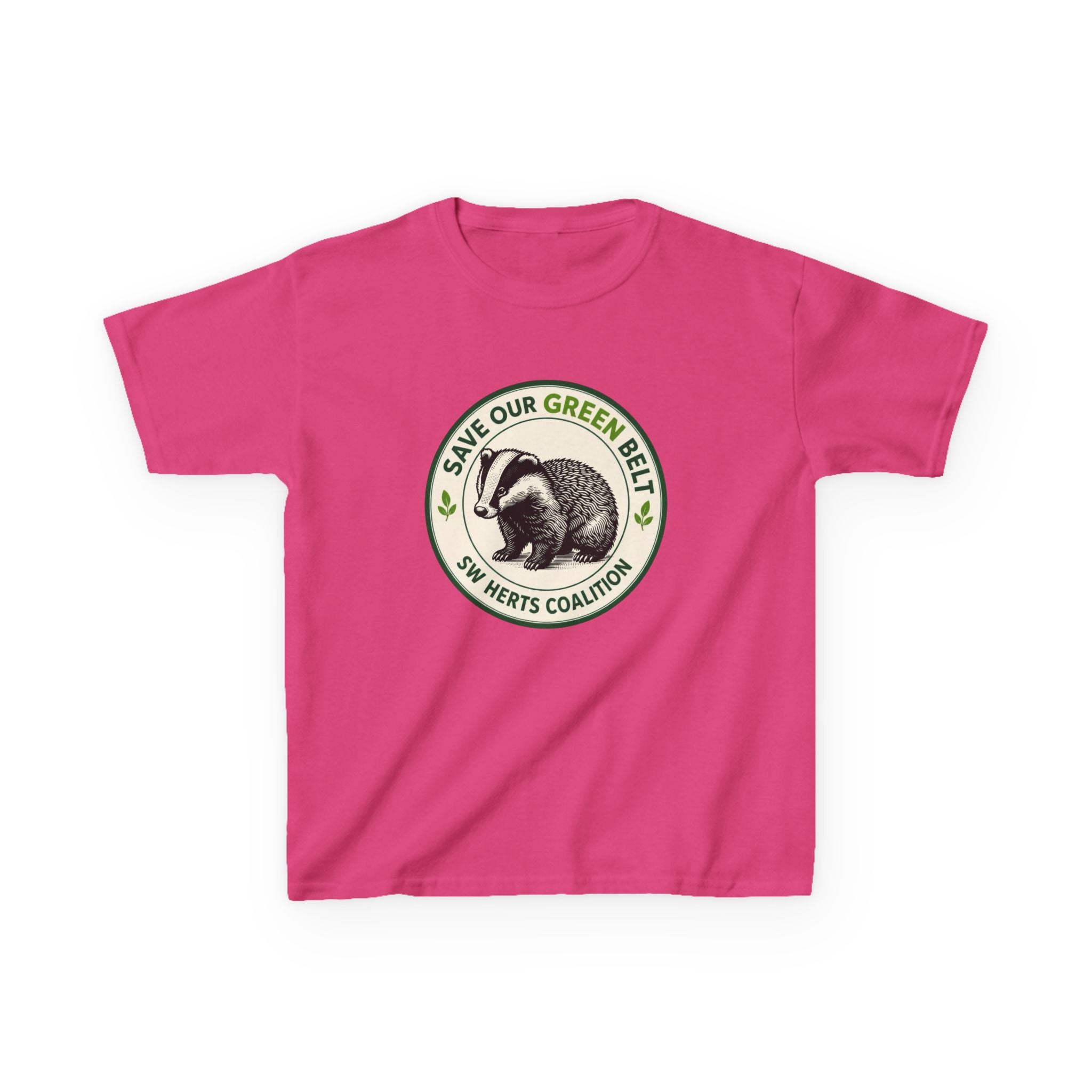 Kids T-Shirt — "Save Our Green Belt" Badger