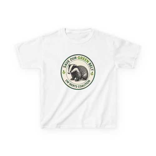 Kids T-Shirt — "Save Our Green Belt" Badger