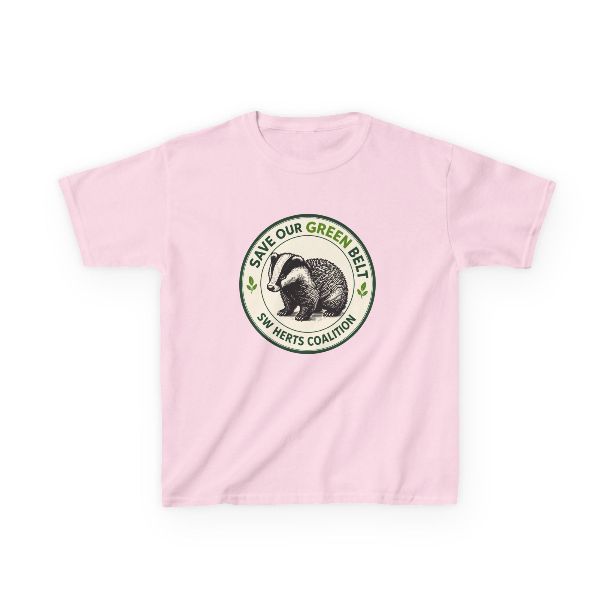 Kids T-Shirt — "Save Our Green Belt" Badger